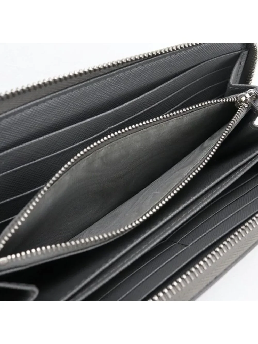 Prada Saffiano Leather Wallet Zip Around